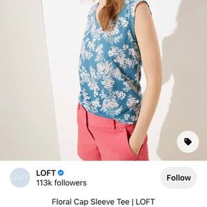 Loft floral cap sleeve tee